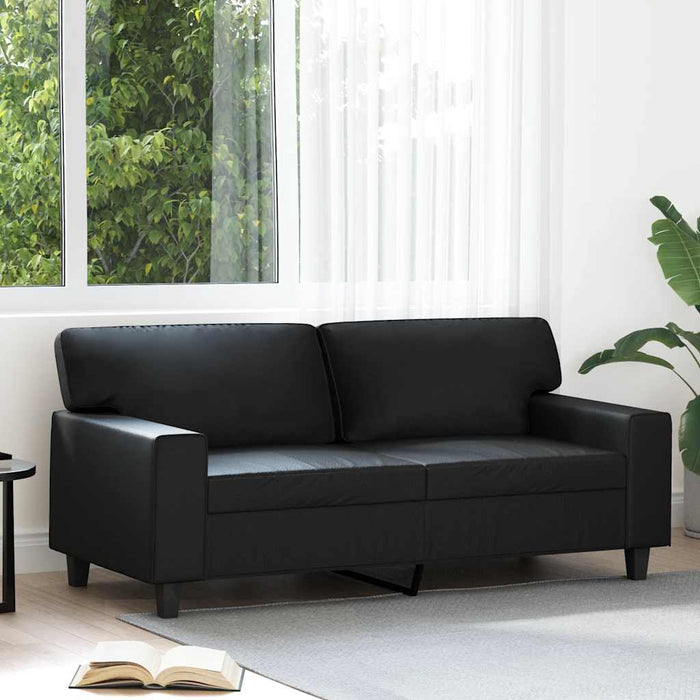 Canapea cu 2 locuri, negru, 140 cm, piele ecologică - WALTI WALTI