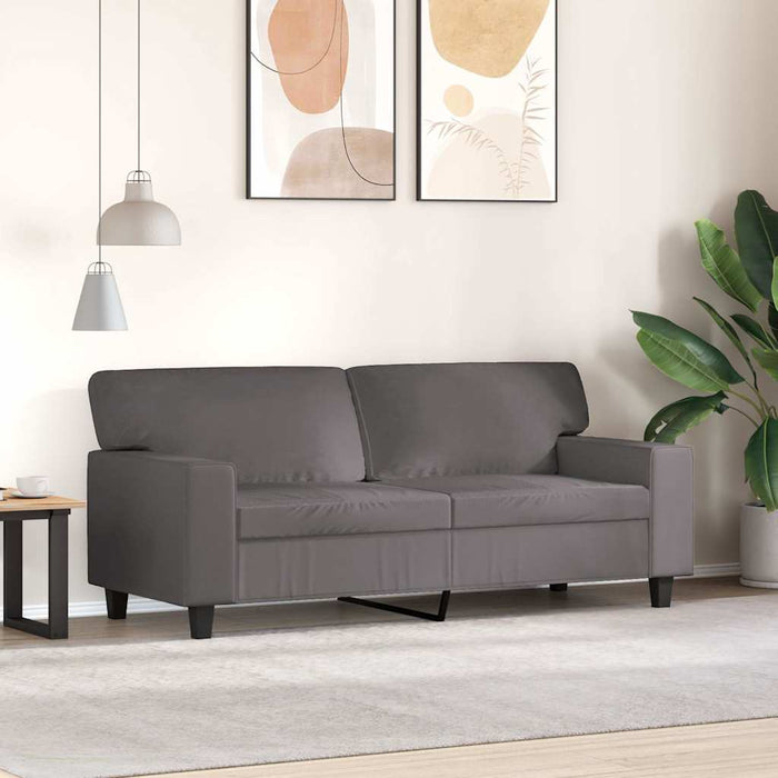 Canapea cu 2 locuri, gri, 140 cm, piele ecologică - WALTI WALTI