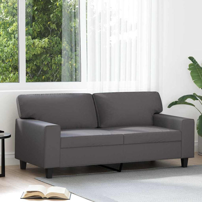Canapea cu 2 locuri, gri, 140 cm, piele ecologică - WALTI WALTI
