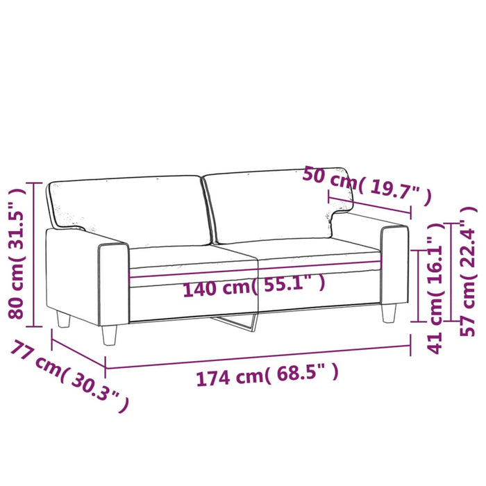 Canapea cu 2 locuri, cappuccino, 140 cm, piele ecologică - WALTI WALTI