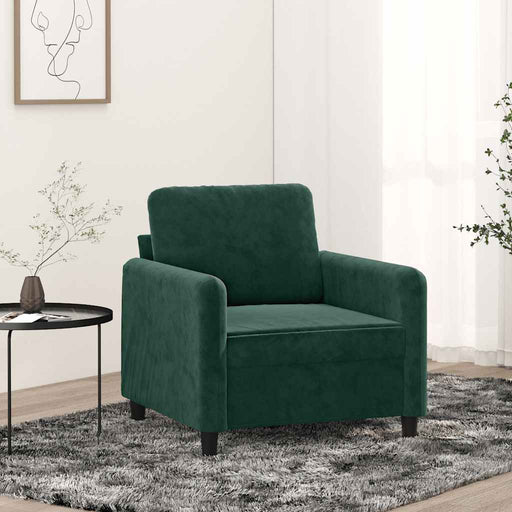 Fotoliu canapea, verde închis, 60 cm, catifea - WALTI WALTI