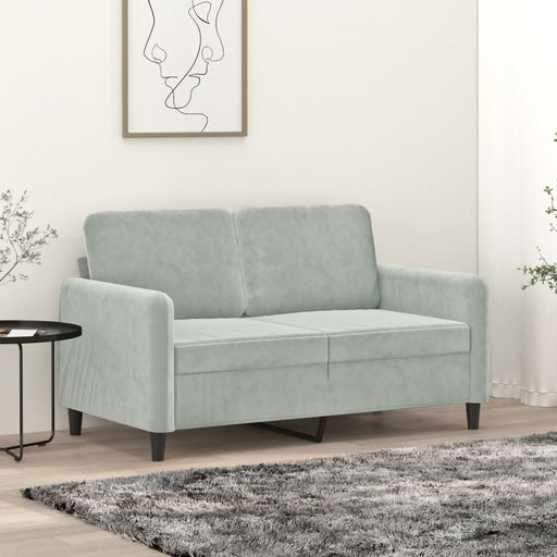 Canapea cu 2 locuri, gri deschis, 120 cm, catifea - WALTI WALTI