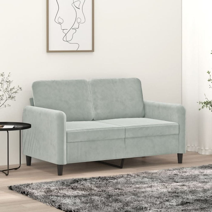 Canapea cu 2 locuri, gri deschis, 120 cm, catifea - WALTI WALTI