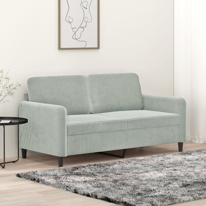 Canapea cu 2 locuri, gri deschis, 140 cm, catifea - WALTI WALTI