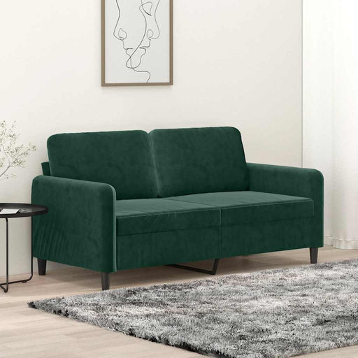 Canapea cu 2 locuri, verde închis, 140 cm, catifea - WALTI WALTI