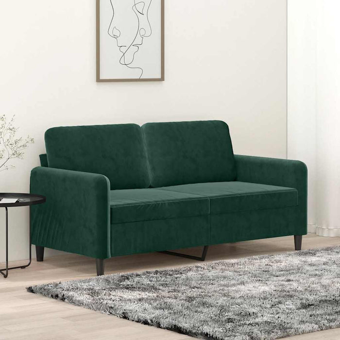 Canapea cu 2 locuri, verde închis, 140 cm, catifea - WALTI WALTI