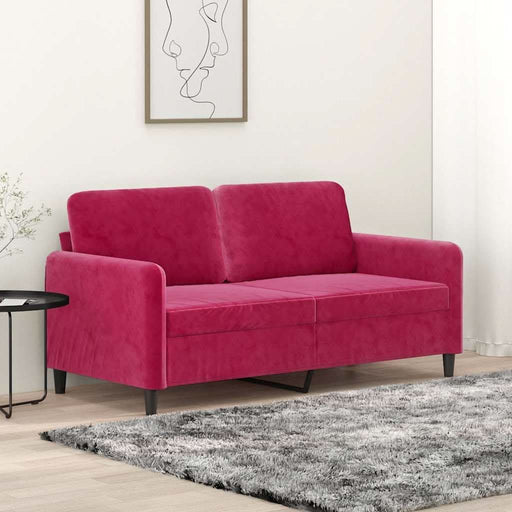 Canapea cu 2 locuri, roșu vin, 140 cm, catifea - WALTI WALTI