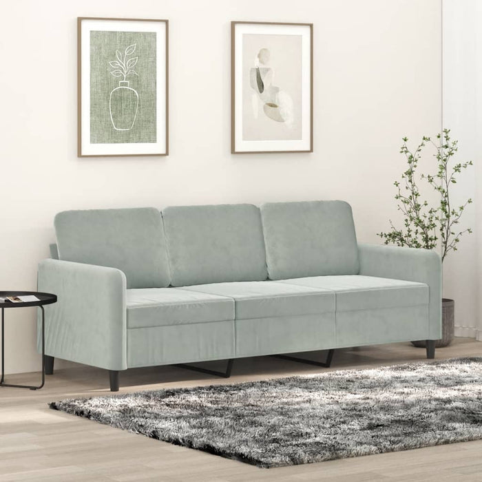 Canapea cu 3 locuri, gri deschis, material 180CM catifea WALTI