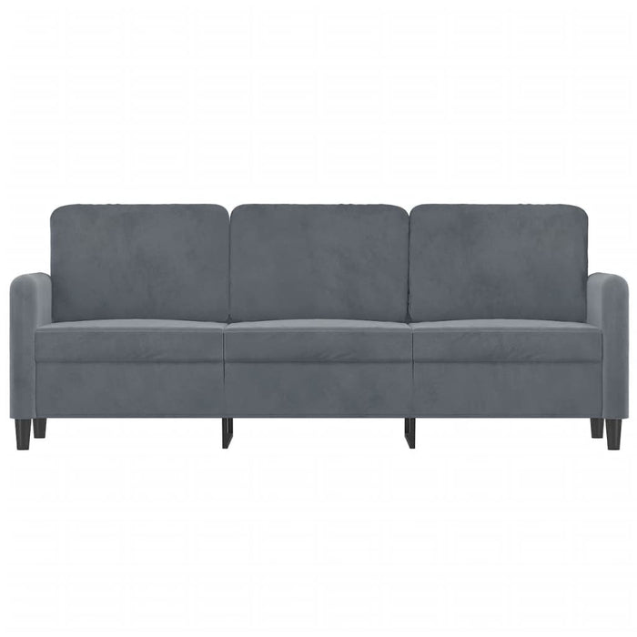 Canapea cu 3 locuri, gri închis, 180 cm, material catifea WALTI