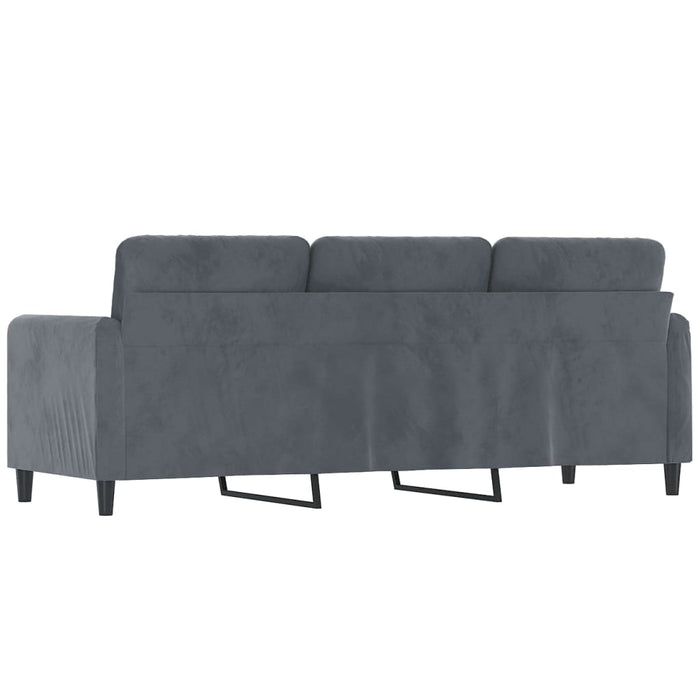 Canapea cu 3 locuri, gri închis, 180 cm, material catifea WALTI
