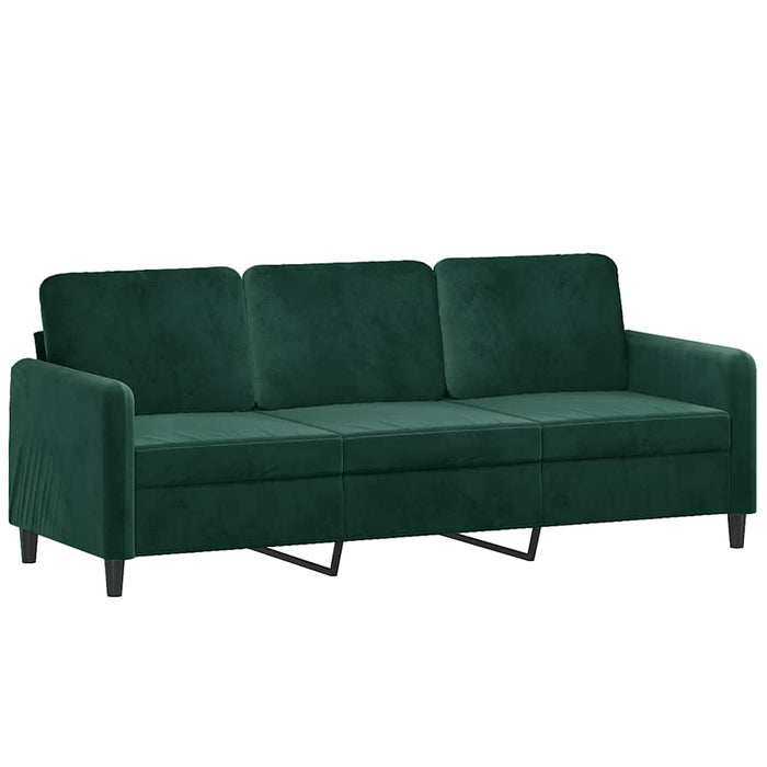 Canapea cu 3 locuri, verde închis, 180 cm, catifea - WALTI WALTI
