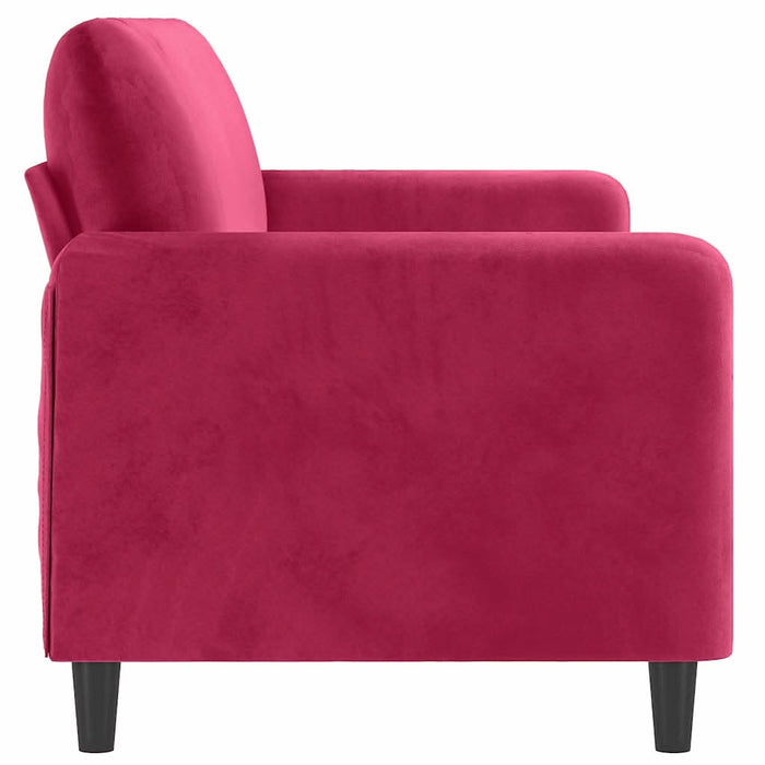 Canapea cu 3 locuri, roșu vin, 180 cm, material catifea - WALTI WALTI