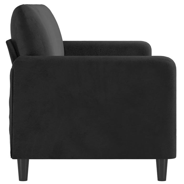 Canapea cu 3 locuri, Negru, 180 cm, catifea - WALTI WALTI
