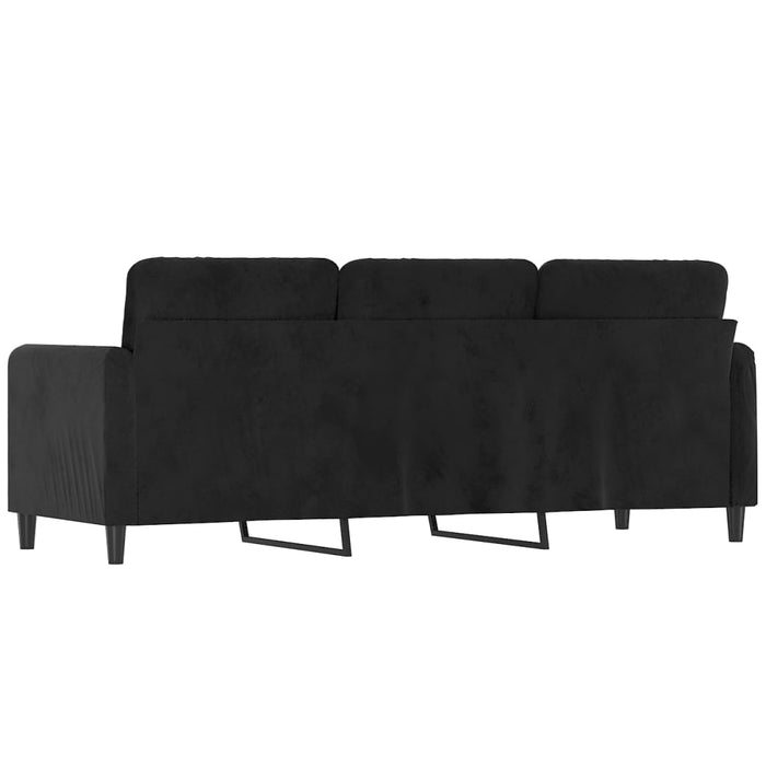 Canapea cu 3 locuri, Negru, 180 cm, catifea - WALTI WALTI