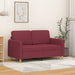 Canapea cu 2 locuri, roșu vin, 120 cm, material textil - WALTI WALTI