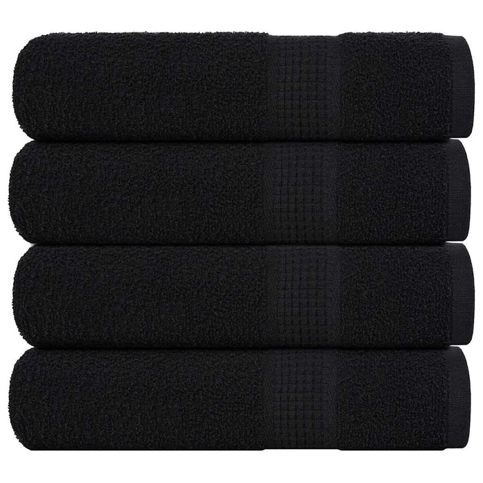 Prosoape de mâini, FROGN, 4 buc., negru, 50x100 cm, 360 g/m² WALTI