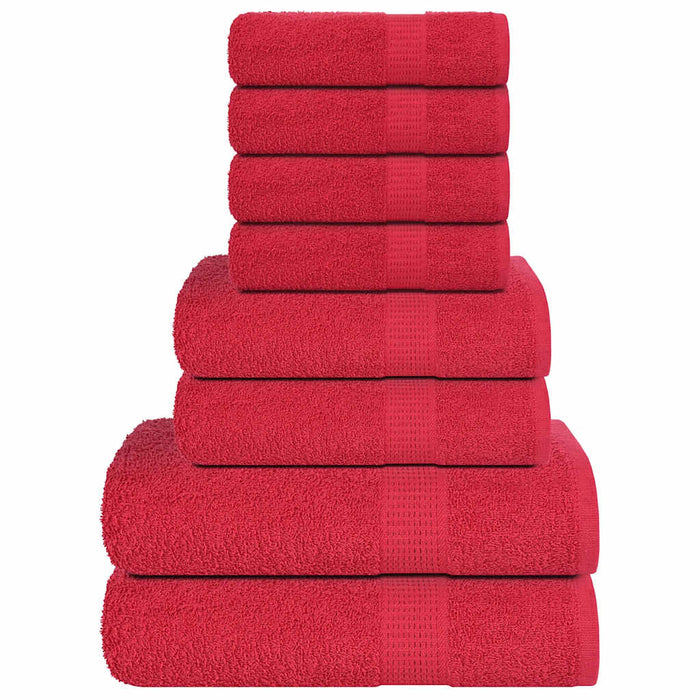 Set prosoape 8 piese rosu 360 g/m² 100% bumbac - WALTI WALTI