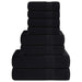 Set prosoape 8 buc Negru 360 g/m² 100% bumbac - WALTI WALTI