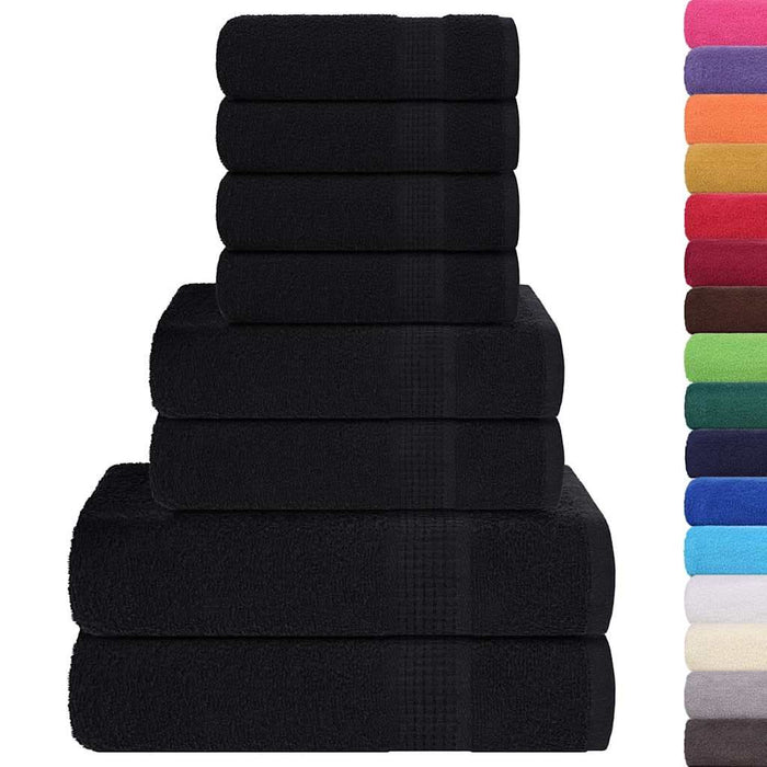 Set prosoape 8 buc Negru 360 g/m² 100% bumbac - WALTI WALTI