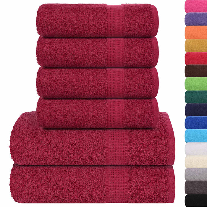 Set prosoape FROGN 6 piese, Bordeaux, 360 g/m² WALTI