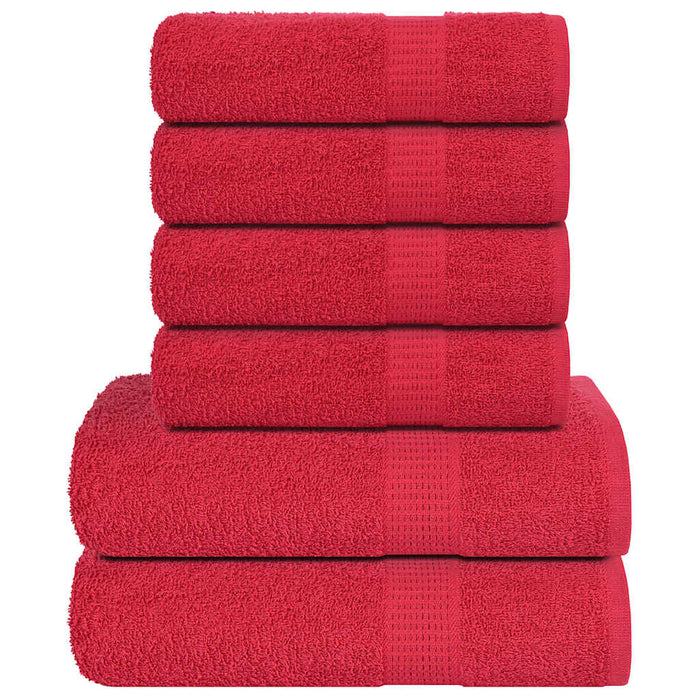 Set prosoape 6 piese rosu 360 g/m² 100% bumbac - WALTI WALTI
