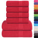 Set prosoape 6 piese rosu 360 g/m² 100% bumbac - WALTI WALTI