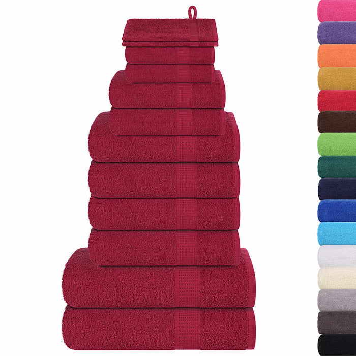 Set prosoape 12 piese Bordeaux 360 g/m² 100% bumbac - WALTI WALTI