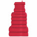 Set prosoape 12 piese rosu 360 g/m² 100% bumbac - WALTI WALTI