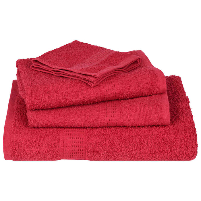 Set prosoape 12 piese rosu 360 g/m² 100% bumbac - WALTI WALTI