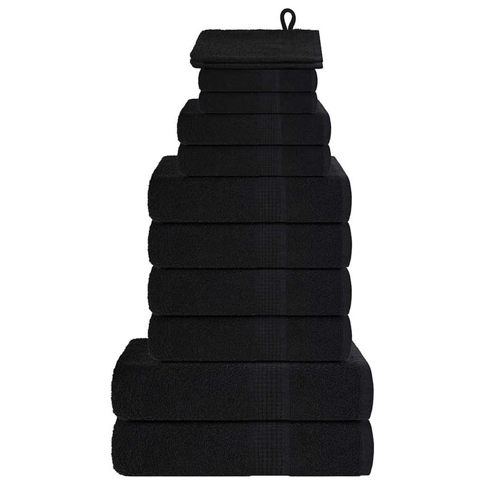 Set prosoape 12 buc Negru 360 g/m² 100% bumbac - WALTI WALTI