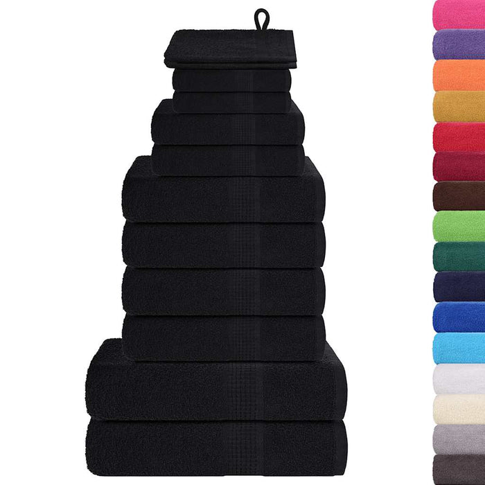 Set prosoape 12 buc Negru 360 g/m² 100% bumbac - WALTI WALTI