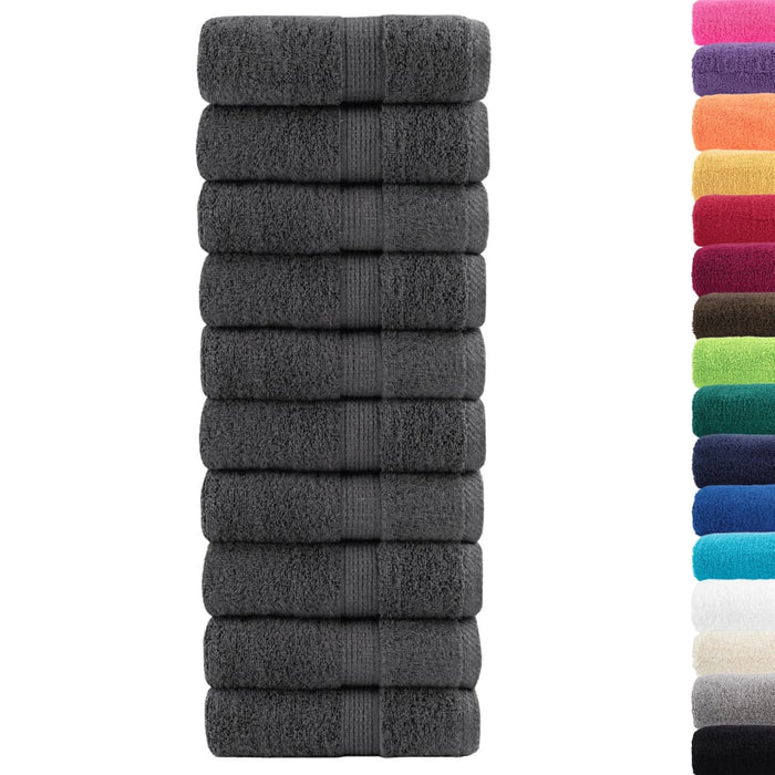 Prosoape de baie premium, SOLUND, 10 buc., antracit, 30x30 cm, 600 g/m² WALTI