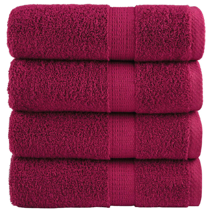 Prosoape de baie premium, SOLUND, 4 buc., bordeaux, 30x30 cm, 600 g/m² WALTI