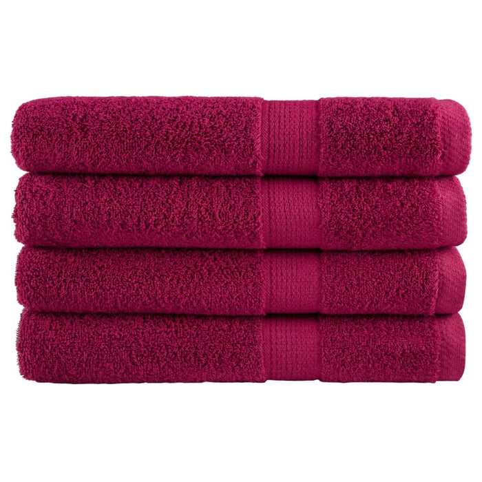 Prosoape premium, SOLUND 4 buc roșu bordo 100x200cm 600gsm - WALTI WALTI