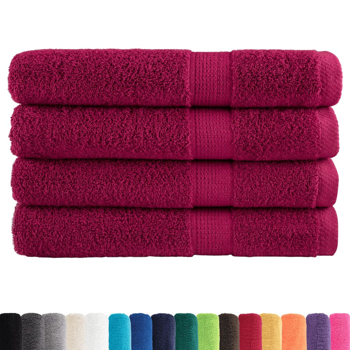Prosoape premium, SOLUND 4 buc roșu bordo 100x200cm 600gsm - WALTI WALTI