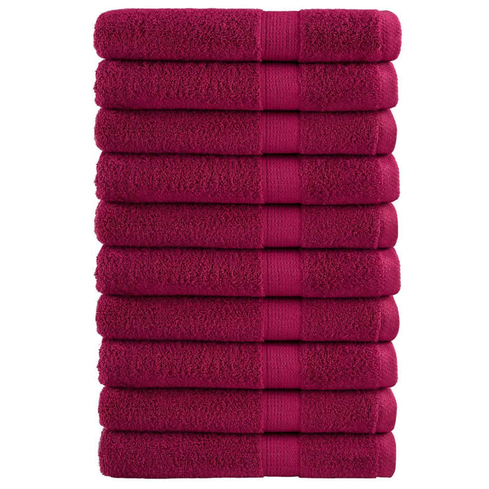 Prosoape premium, SOLUND 10buc roșu bordo 100x200cm 600gsm - WALTI WALTI