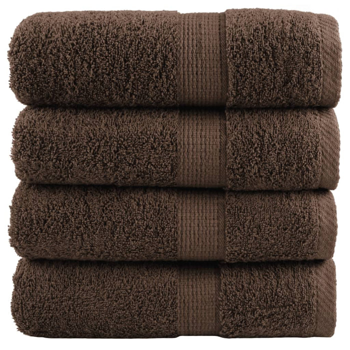 Prosoape de baie premium, SOLUND, 4 buc., maro, 30 x 30 cm, 600 g/m² WALTI