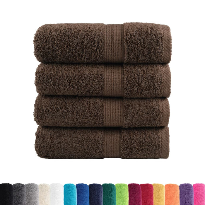 Prosoape de baie premium, SOLUND, 4 buc., maro, 30 x 30 cm, 600 g/m² WALTI