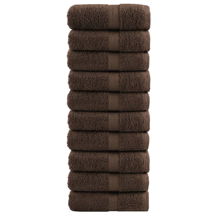 Prosoape de baie premium, SOLUND, 10 buc., maro, 30x30 cm, 600 g/m² WALTI