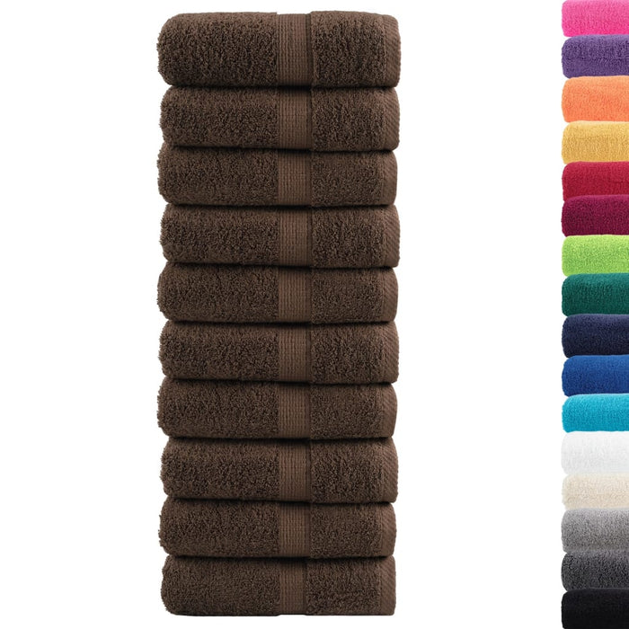 Prosoape oaspeți premium, SOLUND, 10 buc. maro 30x50cm 600gsm WALTI