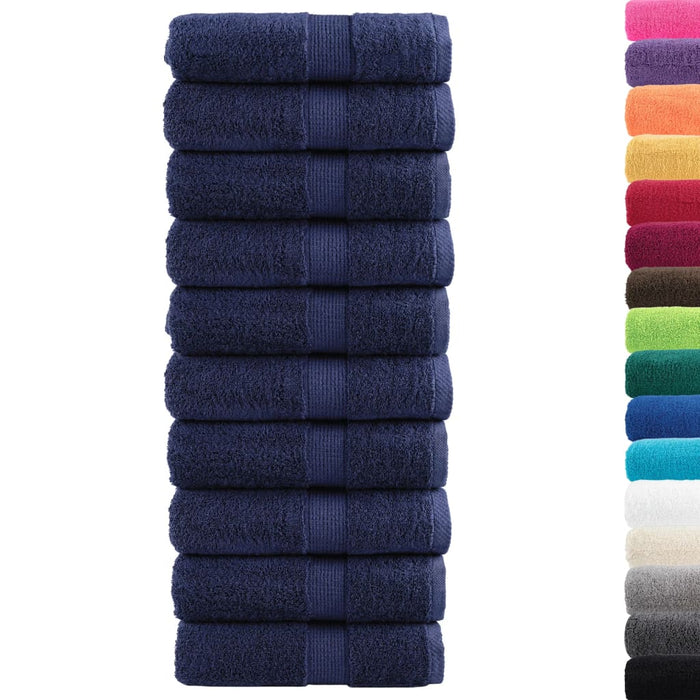 Prosoape de baie premium, SOLUND, 10 buc., bleumarin, 30 x 30 cm, 600 g/m² WALTI