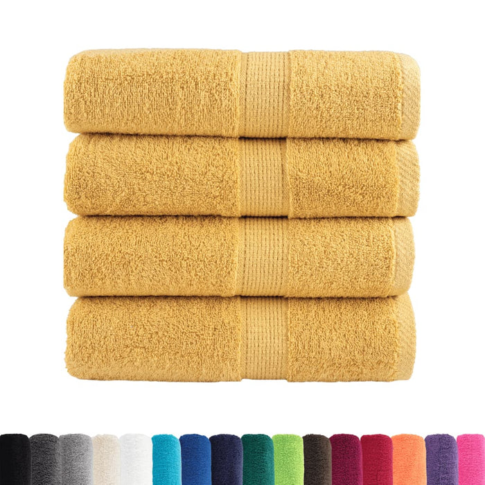 Prosoape de baie premium, SOLUND, 4 buc., aurii, 30 x 30 cm, 600 g/m² WALTI