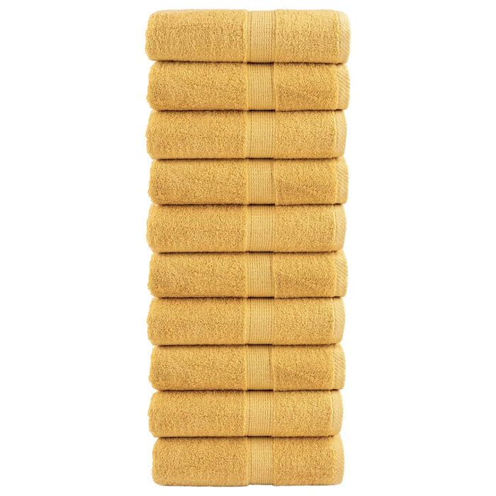 Prosoape de baie premium, SOLUND, 10 buc., aurii, 30 x 30 cm, 600 g/m² WALTI