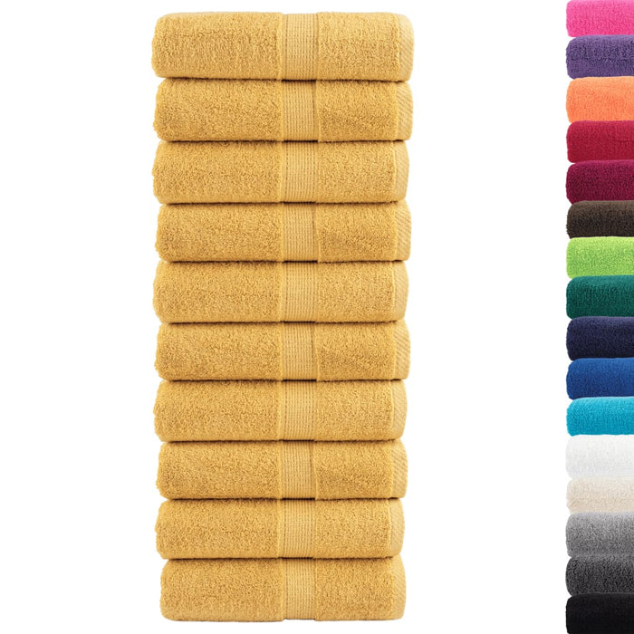 Prosoape de baie premium, SOLUND, 10 buc., aurii, 30 x 30 cm, 600 g/m² WALTI