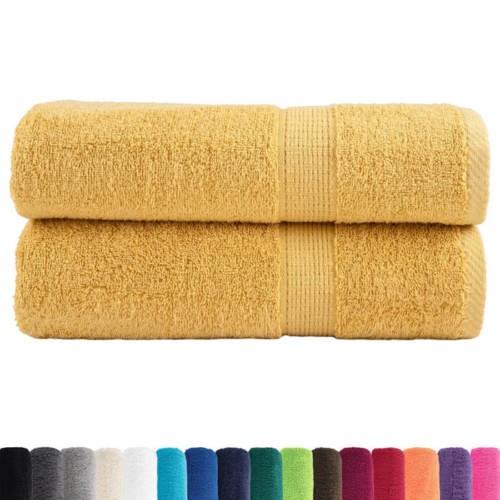 Prosoape de mâini premium, SOLUND 2 buc auriu 50x100cm 600gsm WALTI