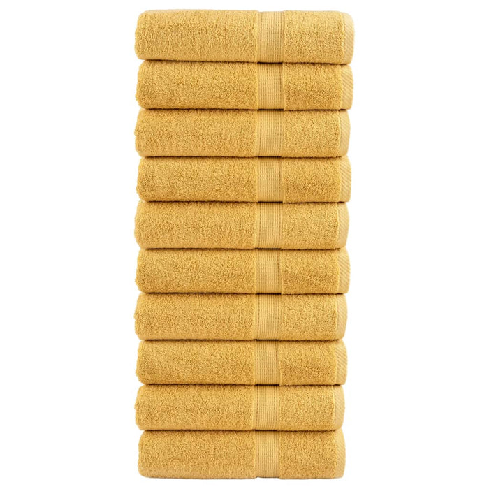 Prosoape de duș premium, SOLUND 10 buc auriu 70x140cm 600 gsm WALTI