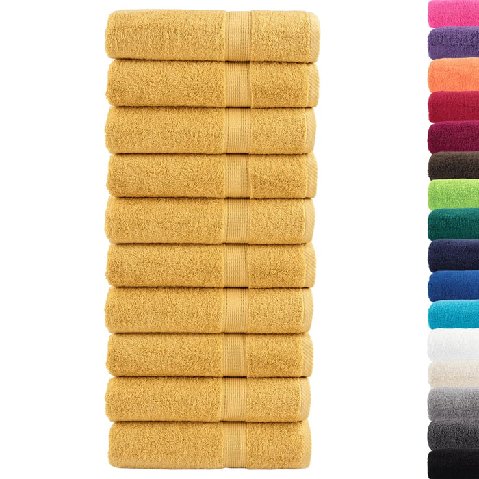 Prosoape de duș premium, SOLUND 10 buc auriu 70x140cm 600 gsm WALTI