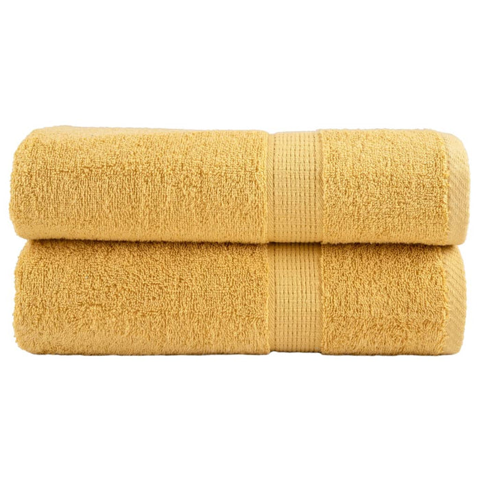 Prosoape de baie premium, SOLUND 2 buc auriu 100x150cm 600gsm WALTI