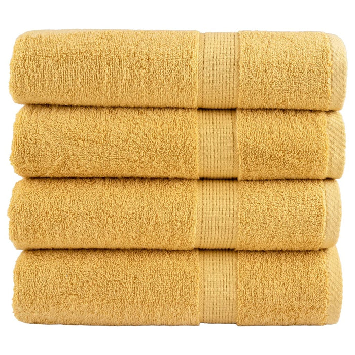 Prosoape de baie premium, SOLUND 4 buc auriu 100x150cm 600gsm WALTI