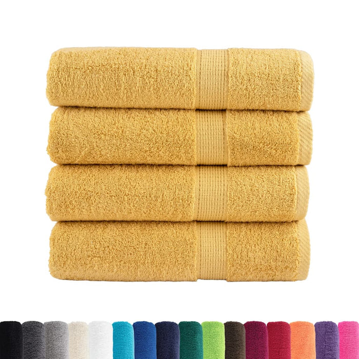 Prosoape de baie premium, SOLUND 4 buc auriu 100x150cm 600gsm WALTI